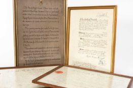 TO JOHN GORDON RICHARDS, R.A.E.C., a hand-written presentation document from Major General S.