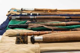 ASSORTED VINTAGE FLY FISHING RODS, comprising 12'6