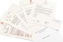 WILLIAM DODD, VARIOUS LETTERS - headed from St James' Palace, London, SW1A 1BS, regarding his