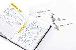 WILLIAM DODD, HARD BACK NOTEBOOK - containing handwritten notes regarding his services as a valet to