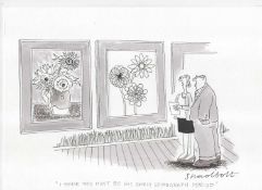 Paul Shadbolt. “Spirograph period”. Pen, ink & watercolour wash cartoon on card. 21 x 30cms. Paul is