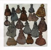 Ann Bridges RCA. “Lady Bells (and a few boys)” Stencil & Relief Print (Edition of 6) no.2. 45cm x