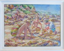 Susan M Barber. “Building the fort”. Acrylic on canvas. 33cms x 43cms. Susan is a South Walean