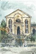 Gill Figg. “Abandoned Chapel - Siloam capel yr Annibynnwyr, Pentic Estyll, Swansea” Pen, ink & wash.