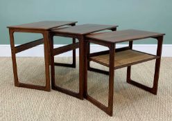 JOHANNES ANDERSON FOR CFC SILKEBORG: NEST DANISH ROSEWOOD OCCASIONAL TABLES, c. 1965, one with
