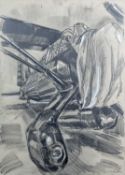 ROB HAMES pencil and bodycolour - Laid Up Lizzie, signed, 77 x 56cm