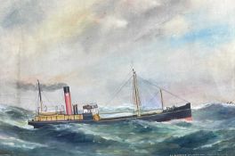 REUBEN CHAPPELL of Goole (1870-1940) watercolour, gouache and ink, depicting the cargo ship S. S. 