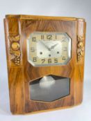 EARLY 20TH CENTURY WALNUT 8-DAY WALL CLOCK, 'Veritable Westimnster', painted art deco dial,