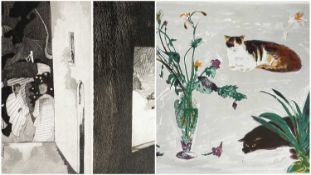 ‡ PATRICK PYE (b.1929), etching diptych, 'The Mystical Inn', signed and numbered, (PL) 38 x 74cm,