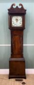 19TH CENTURY PROVINCIAL OAK 30 HOUR LONGCASE CLOCK, 'Tibbott, New Town', 11 1/2in. painted dail with