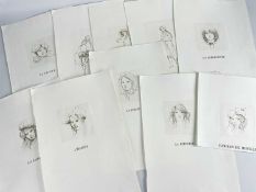 ‡ LEONOR FINI FOLIO ILLUSTRATION ETCHINGS comprising 'Paroles De Monelle', 'La Predestinee', 'La