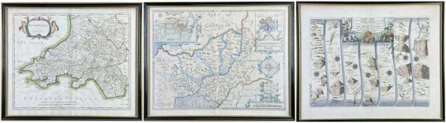 SOUTH WALES. Morden (Robert) South Wales, c.1695 or later, hand-coloured engraved map, 36.5 x 43.