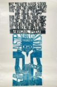 ‡ PAUL PETER PIECH (b.1920) linocut in colours - 'Aboriginal Poem', signed and dated in pencil, 76 x