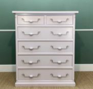 MODERN PAINTED SIX-DRAWER CHEST, 131 cm high Comments: front tight upright chipped.