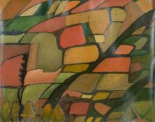 LUIS CARLOS BARRIOS (Columbian-Mexican, 1953-2011), oil on card - 'Sembradios deste un Avion',