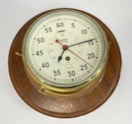 SMITHS ASTRAL GILT BRASS SHIP'S BULKHEAD CLOCK, AP160174, cream painted dial, Arabic outer minute