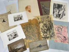 ‡ ASSORTED ARTWORKS, comprising Pericle Fazzini, pen and ink, seated female nude, signed and dated