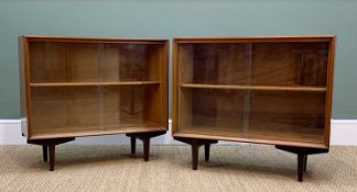 J. CHRISTOPHER HEAL FOR HEALS 'C5049' TEAK UTILITY BOOKCASES, c. 1952, with sliding glass doors