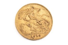 EDWARD VII GOLD HALF SOVEREIGN, 1910, 4.0gms Provenance: private collection Ceredigion