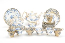 VICTORIAN STAFFORDSHIRE BONE CHINA TEA SERVICE, c.1840, 