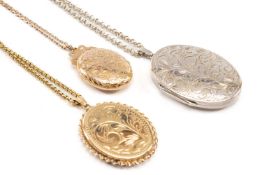 THREE ASSORTED LOCKETS, comprising Elizabeth II silver locket, Birmingham, 1985, wt. 1 ozt