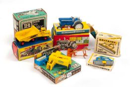 FOUR BOXED DIE-CAST TOYS, including Britains 9527 Ford Super Major 5000 tractor, Britains 9563