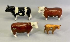 BESWICK HEREFORD BULL 'CHAMPION OF CHAMPIONS', 19cms L, Beswick cow 'Champion of Champions', 17cms
