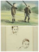 THOMAS COOPER MOORE Attributed to - pastel and ink - 'Partridge Shoot', unsigned, 11 x 16cms and