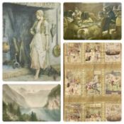 PRINTS & ENGRAVINGS - a mixed collection to include Eastern silkwork wall hanging, 104 x 63cms,