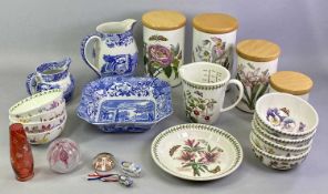 PORTMEIRION BOTANIC GARDEN PROVISION CONTAINERS - a graduated trio, 22cms the tallest, also, Botanic