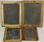 SCHOOL STUDENT'S RECTANGULAR FRAMED SLATE BOARDS (4) - late 19th/early 20th century, double sided,