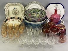 WHIELDON WARE FRUIT BOWL - decorated to the interior and exterior with flowers and ferns, black