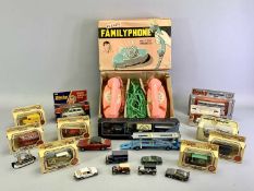 DIECAST SCALE MODEL VEHICLES COLLECTION, some boxed and a vintage Japanese battery operated family