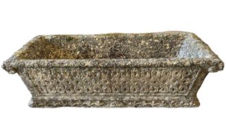 RE-CONSTITUTED STONE GARDEN PLANTER - with classical twist detail and ribbon swag, shell