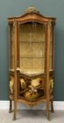 GOOD FRENCH EMPIRE REVIVAL DISPLAY CABINET - decorated Vernis Martin style, serpentine shaped