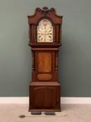 JOHN JONES, HIGH STREET, PWLLHELI VICTORIAN MAHOGANY LONGCASE CLOCK - having a moon detail arched
