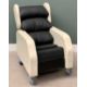 SEATING MATTERS- MONACO- INVALID ARMCHAIR / WHEELCHAIR, in cream and black leather effect, with - Image 1 of 2