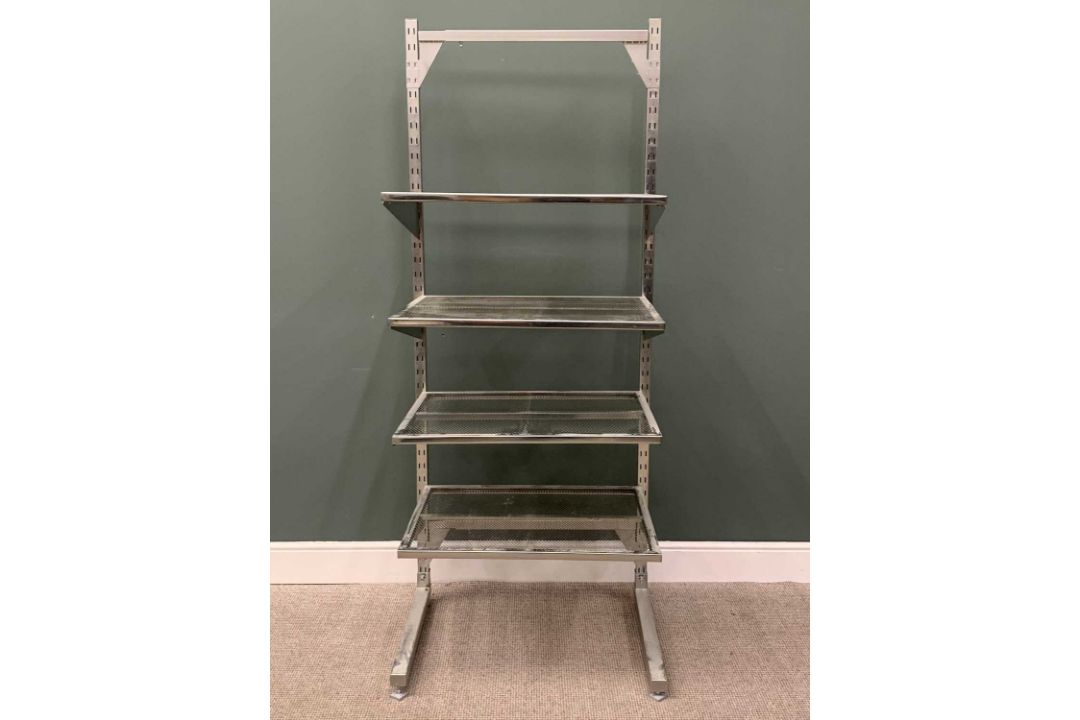 IKEA CHROME EFFECT METAL RACK & BOX STORAGE SYSTEM, adjustable shelving with the storage boxes - Image 2 of 2