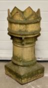 CROWN TOP TERRACOTTA CHIMNEY POT, 75cms H, 32cms diam.