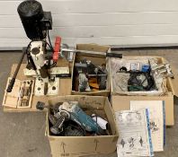 JET ELECTRIC BENCH MORTICING MACHINE & AN ELU ROUTER, Makita sander / cutter ETC, E/T