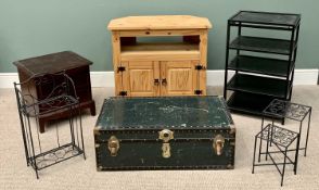 MIXED OCCASIONAL FURNITURE PARCEL x 5, to include modern pine entertainment cabinet, 78cms H,