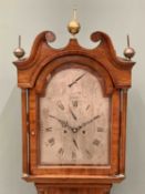 GRANT - FLEET STREET - LONDON, CIRCA 1840 MAHOGANY LONGCASE CLOCK, the silvered arched top dial,