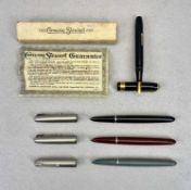 PARKER 51 FOUNTAIN PENS (3) with black, burgundy and grey barrels together with a boxed Conway