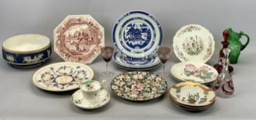 MIXED CERAMICS & GLASSWARE - to include Jasperware fruit bowl decorated with Greek characters, 23cms