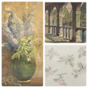 ERNEST TOLL watercolour - 'Old Market House, Chipping Campden', 31 x 41cms and KAY REES-DAVIES