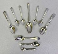 GEORGIAN SILVER SPOONS - Edinburgh, Dublin along with a London mustard spoon, the Edinburgh includes