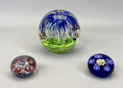 LARGE GLASS DOLPHIN AQUARIAN PAPERWEIGHT - probably Murano, together with two standard size glass