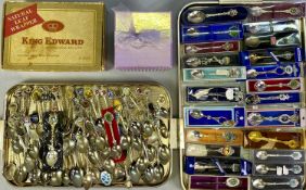 DECORATIVE COLLECTOR'S SPOONS - a collection of approximately 100 with crests for many UK towns,