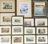 19TH CENTURY HAND COLOURED ENGRAVINGS, A COLLECTION - mainly local views including castles and