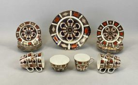 ROYAL CROWN DERBY 1128 PATTERN TEAWARE - 18 pieces